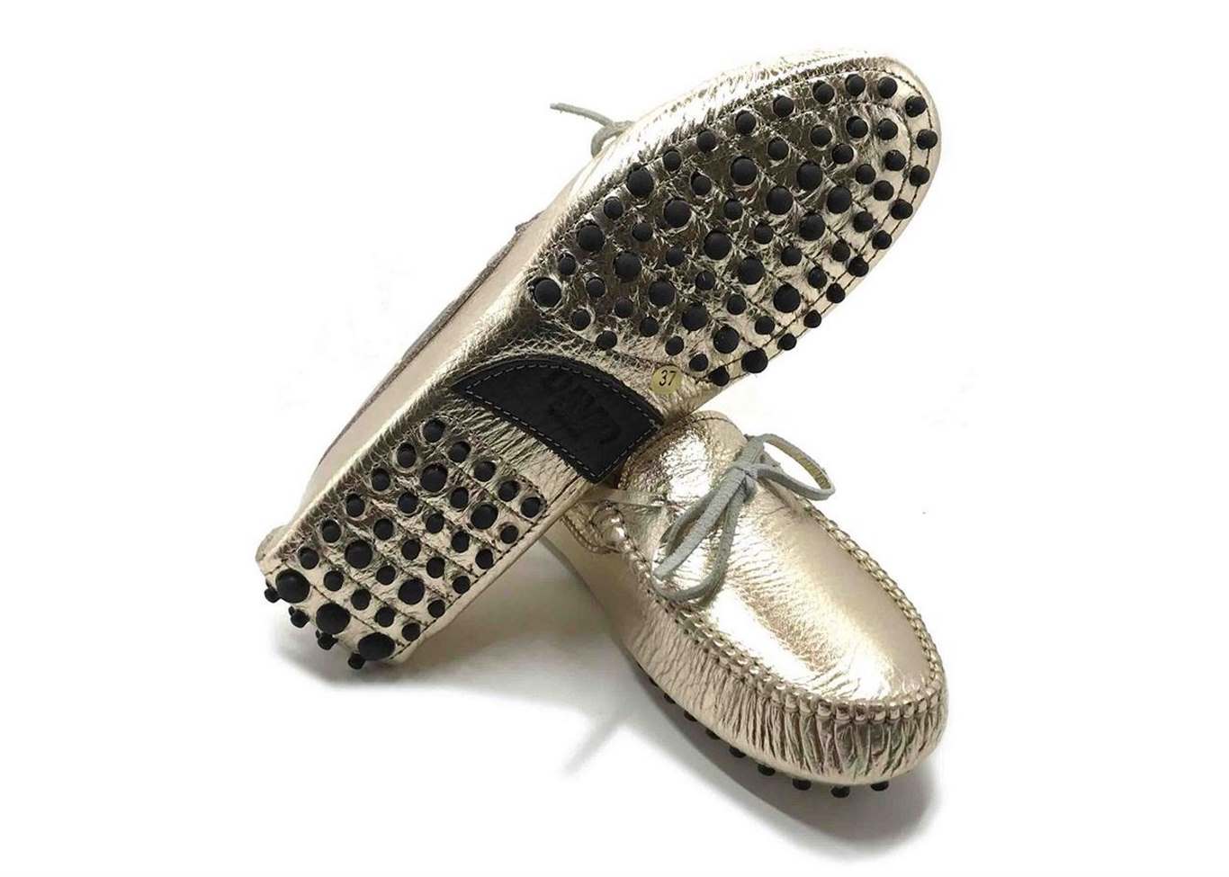 Loafers 'Drive' in calfskin Gold
