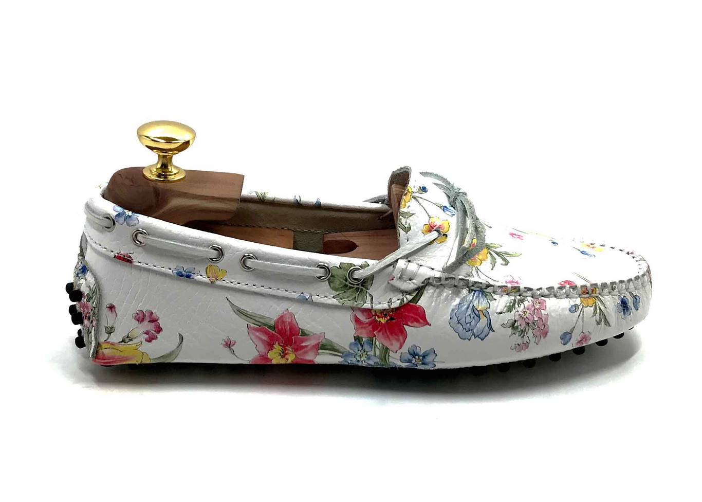 Loafers 'Drive' in printed floral Calfskin leather