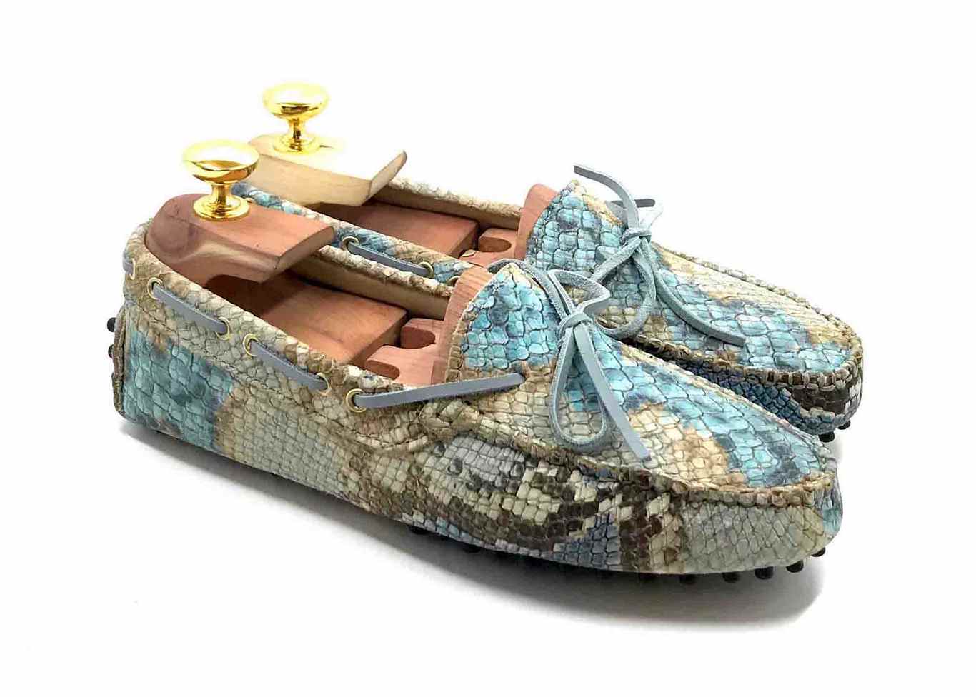 Loafers 'Drive' in printed python Calfskin leather