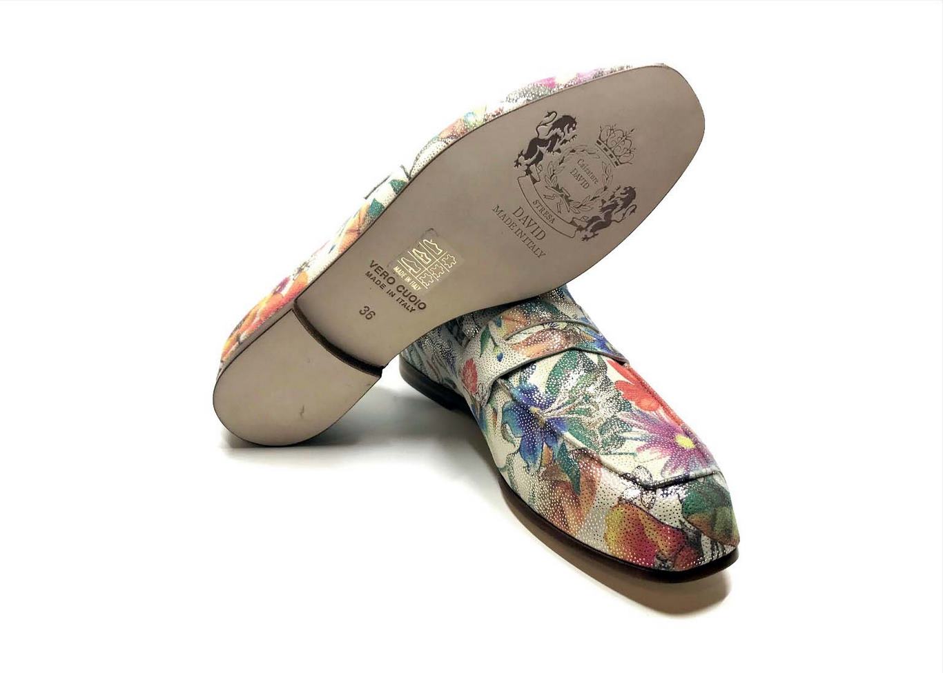 Loafers 'Tasca' in calfskin silkscreened Bach Blonde™