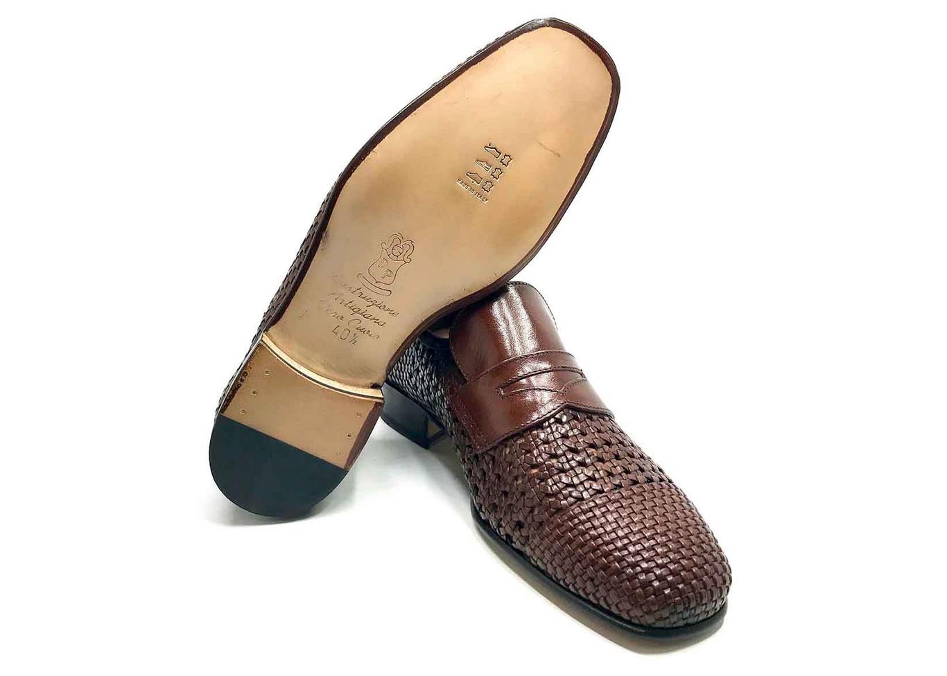 Comfort Loafer in Brown woven leather