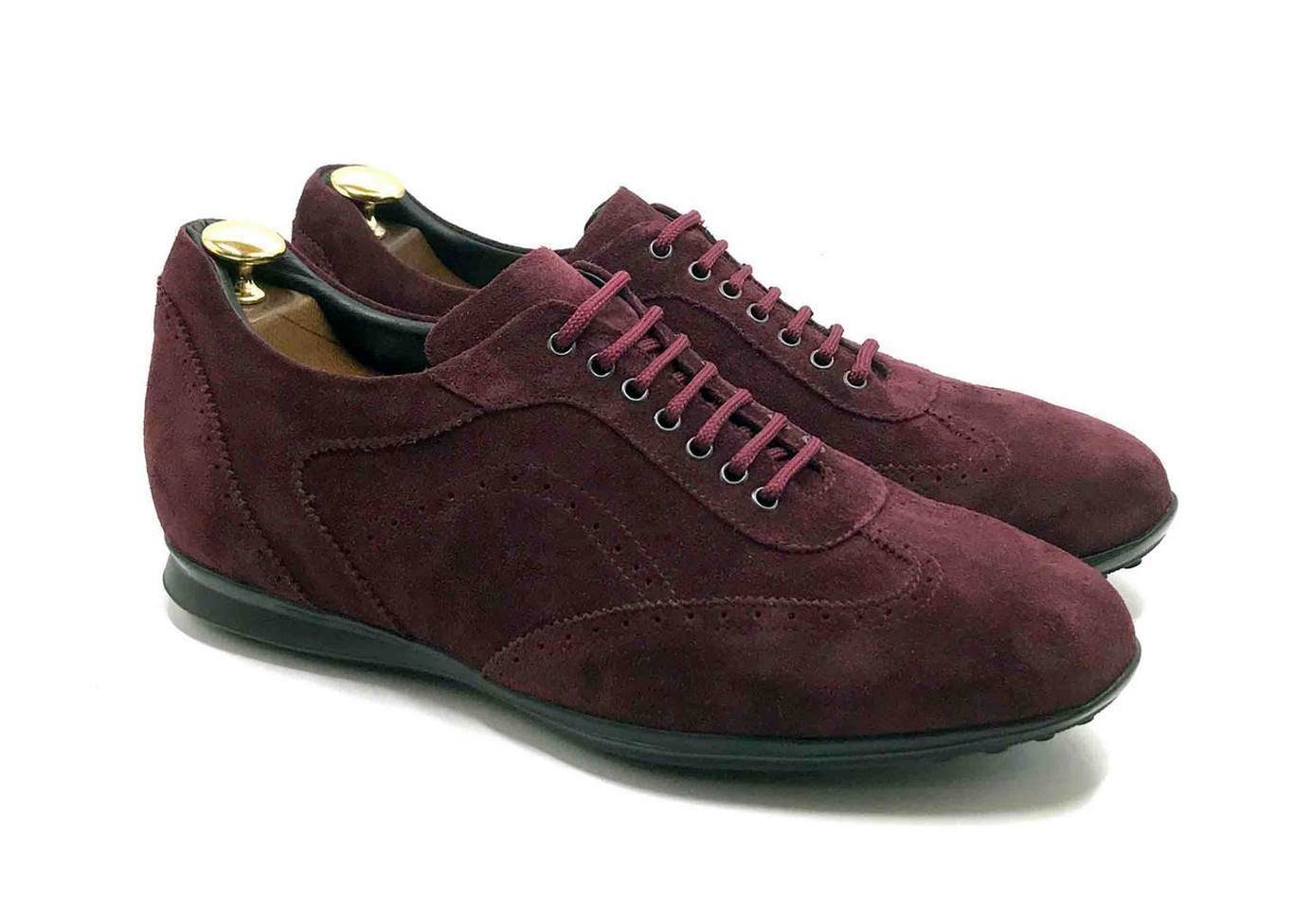 Smart Sneaker in deep Bordeaux suede with extractable innersole